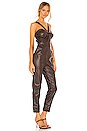 view 2 of 3 Vegan Leather Bustier Jumpsuit in Chocolate