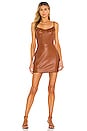 view 1 of 3 Vegan Leather Mini Dress in Cognac