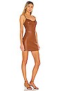 view 2 of 3 Vegan Leather Mini Dress in Cognac