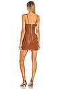 view 3 of 3 Vegan Leather Mini Dress in Cognac