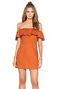view 1 of 4 Ruffle Off Shoulder Dress in Cinnamon Stick