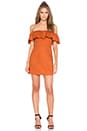 view 4 of 4 Ruffle Off Shoulder Dress in Cinnamon Stick