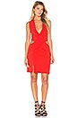 view 1 of 3 Deep Plunge Cut Out Dress in Paprika