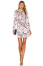 view 1 of 3 Shirred Neck Keyhole Dress in Zebra