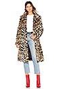 view 1 of 3 Faux Fur Long Coat in Leopard