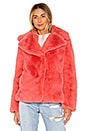 view 2 of 5 Faux Fur Coat in Coral