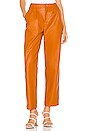 view 1 of 4 PANTALON EN CUIR VEGAN LEATHER in Clay