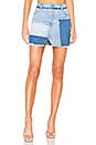 view 1 of 4 Denim Patchwork Skirt in Light & Medium Wash