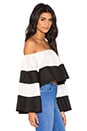 view 2 of 4 Off Shoulder Ruffle Top in Bright White & Black