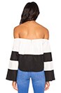 view 3 of 4 Off Shoulder Ruffle Top in Bright White & Black
