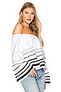 view 2 of 4 Off Shoulder Top in White & Black