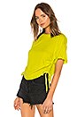 view 2 of 4 Ruched Tie Side Tee in Lime Green