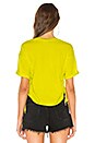 view 3 of 4 Ruched Tie Side Tee in Lime Green