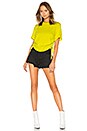 view 4 of 4 Ruched Tie Side Tee in Lime Green