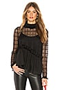 view 1 of 4 Sheer Ruffle Top in Black