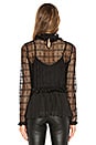view 3 of 4 Sheer Ruffle Top in Black