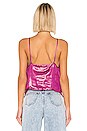 view 3 of 4 Liquid Shine Handkerchief Top in Fuschia in Fuchsia
