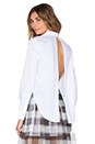 view 1 of 6 Open Back Button Up in White