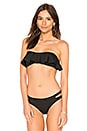 view 1 of 5 Ruffle Bandeau Bikini Top in Black