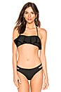 view 2 of 5 Ruffle Bandeau Bikini Top in Black
