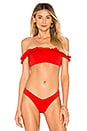 view 1 of 4 Off the Shoulder Bikini Top in Poppy Red