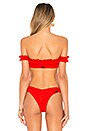 view 3 of 4 Off the Shoulder Bikini Top in Poppy Red