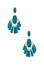 view 1 of 2 Kristen Earrings in Gold & Aqua Howlite