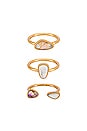 view 1 of 3 Ivy Ring Set Of 3 in Vintage Gold White Mix