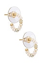 view 1 of 2 Scarlet Huggie Earrings in Gold White Pearl