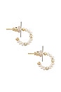 view 2 of 2 Scarlet Huggie Earrings in Gold White Pearl