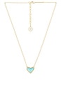 view 1 of 2 Ari Heart Short Pendant Necklace in Gold Light Blue Magnesite