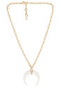 view 1 of 2 Rebecca Gold Long Pendant Necklace in White Mussel