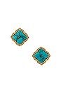 view 1 of 2 Mallory Stud Earring in Gold Variegated Turquoise