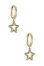 view 1 of 2 Jae Star Crystal Huggie Earrings in Gold & White Crystal