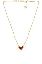 view 1 of 2 Ari Heart Short Pendant in Gold & Red Kyocera Opal