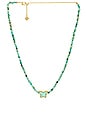 view 1 of 2 Lillia Necklace in Gold & Sea Green