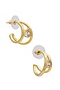 view 1 of 3 ARDEN 귀걸이 in Gold, White, & Crystal
