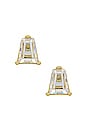 view 1 of 2 Blair Stud Earrings in Gold White Crystal