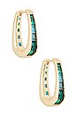 view 1 of 3 Parker Hoops in Gold Emerald Mix