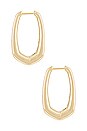 view 2 of 3 Parker Hoops in Gold Emerald Mix