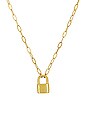 view 2 of 2 Jess Small Lock Chain Necklace in Gold