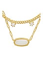 view 2 of 2 Framed Elisa Multi Strand Necklace in Gold & Iridescent Opalite Illusion