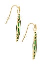 view 3 of 3 Crystal Frame Drop Earrings in Gold & Kelly Green Illusion