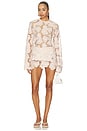 view 6 of 6 Flora Skirt in White in Dusty Rose