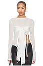 view 1 of 5 Lena Knit Tie Top in White