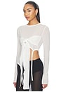 view 3 of 5 Lena Knit Tie Top in White