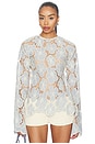 view 2 of 5 Floral Longsleeve Top in Sky Blue