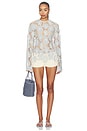 view 4 of 5 Floral Longsleeve Top in Sky Blue