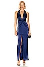 view 1 of 5 Revolve Halter Gown With Slit in Navy Blue