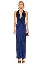 view 4 of 5 Revolve Halter Gown With Slit in Navy Blue